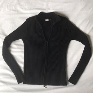Icon Apparel Full Zip Black Sweater